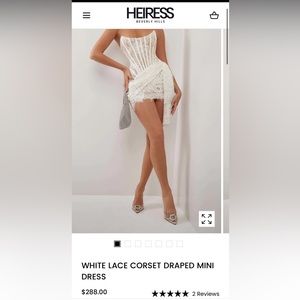 WHITE LACE CORSET DRAPED MINI DRESS (never worn, tags on)